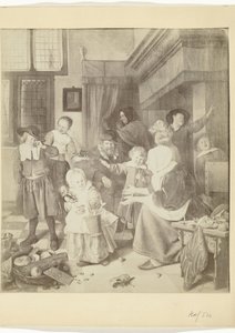 Fotoreproduktion des Gemäldes Das Nikolausfest von Jan Steen