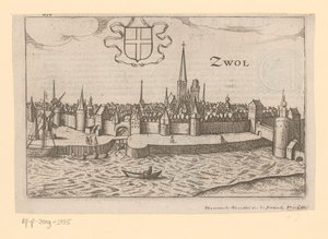Ansicht von Zwolle vom anderen Ufer des Zwarte Water von Anonymous
