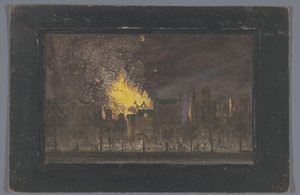 Ansicht des Brandes im Schouwburg in Amsterdam am 11. Mai 1772 von Anonymous