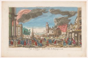 Ansicht der Einnahme und Plünderung von Bergen op Zoom durch die Franzosen im Jahr 1747 von Anonymous