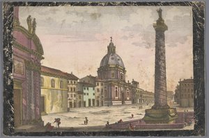 Ansicht der Kirche Santa Maria di Loreto und der Trajanssäule in Rom von Anonymous