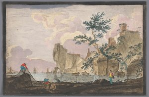 Blick auf einen Hafen mit Felsen