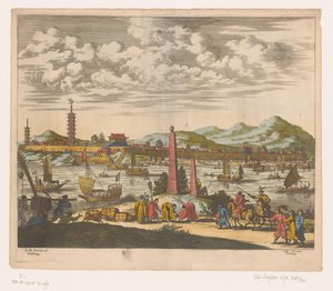 Ansicht einer Stadt in China von Anonymous