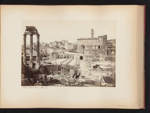 Gezicht op het Forum Romanum met de tempel van Castor en Pollux te Rome, Italië von Anonymous