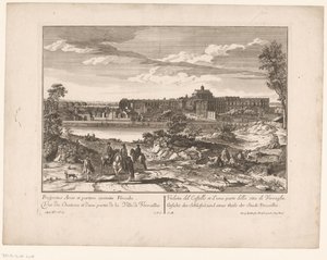 Ansicht des Schlosses von Versailles und eines Teils der Stadt von Anonymous
