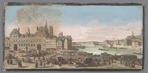 Ansicht des Rathauses und der Seine in Paris