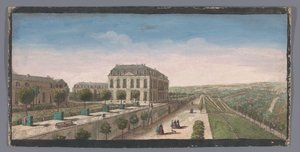 Blick auf die Terrasse mit Orangenbäumen des Chateau de Belle-Vue in Meudon von Anonymous