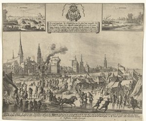 Eisvergnügen auf der gefrorenen Schelde in Antwerpen, 1684 von Anonymous