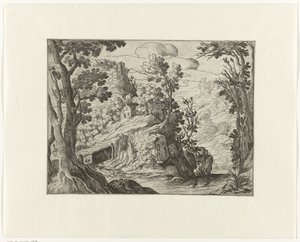Italienische Landschaft mit Fluss von Anonymous