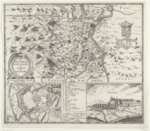 Karte des Fürstentums Orange, 1639 von Anonymous