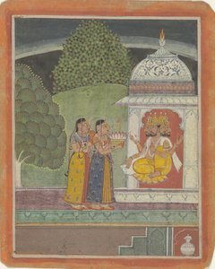 Khambavati Ragini mit Gott Brahma