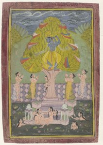 Krishna stiehlt die Kleider der Gopis
