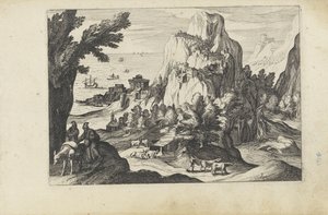 Küstenlandschaft mit einem hohen Berg