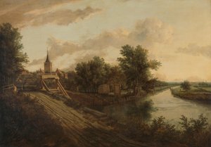 Landschaft mit rollender Brücke