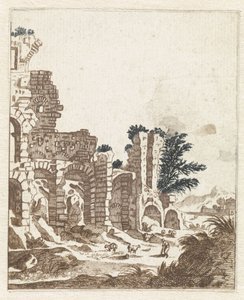 Landschaft mit einer klassischen Ruine von Anonymous