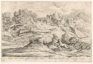 Landschaft mit liebendem Paar