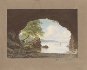 Landschaft nach dem Gemälde Fjeldgrotte paa Bornholm von G.E. Libert