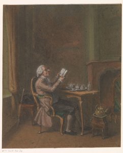 Lesender Mann in einem Interieur von Anonymous