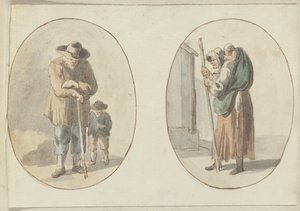 Mann mit Kind und Frau mit Kind auf dem Rücken
