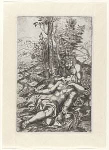 Medoro und Angelica in einer Landschaft von Anonymous
