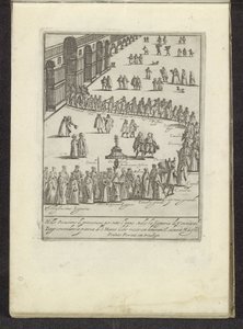 Prozession mit dem Dogen und der Serenissima Signoria über den Markusplatz in Venedig