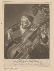 Alte Frau spielt Cello von Anonymous