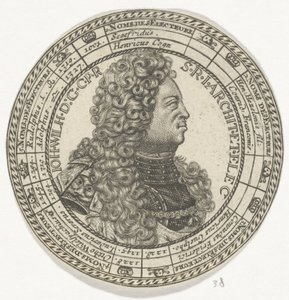 Münze mit dem Porträt von Johann Wilhelm und den Namen der Kurfürsten der Pfalz