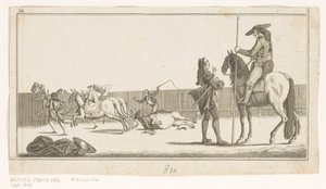 Picador und Matador nach dem Töten des Stiers (Sammlung der wichtigsten Manöver beim Stierkampf) von Anonymous