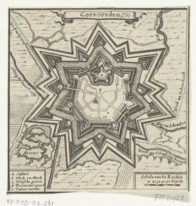 Stadtplan von Coevorden, 1672
