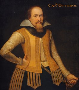 Porträt von Otto Brahe, Hauptmann einer dänischen Kompanie zur Neuverteilung von Seeland, trat 1610 in den Dienst von Brandenburg von Anonymous