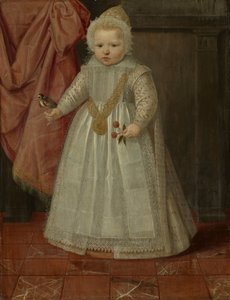 Porträt eines kleinen Jungen, möglicherweise Louis von Nassau, später Herr von Beverweerd, De Leck, Odijk und Lekkerkerk, unehelicher Sohn von Moritz, Prinz von Oranien, und Margaretha van Mechelen von Anonymous
