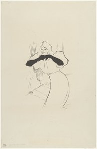 Porträt der Schauspielerin Yvette Guilbert bei ihrem Auftritt in Linger longer loo