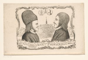 Porträts von Vasile Ursu Nicola Horea und Ion Oargă Cloșca, Führer des Aufstands in Siebenbürgen, 1784 von Anonymous
