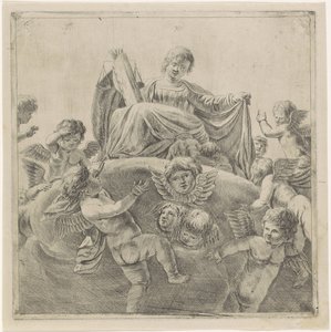 Gerechtigkeit umgeben von Putti und Cherubinen von Anonymous