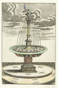 Rundes Becken mit toskanischer Säule