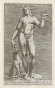 Skulptur von Bacchus und einem Hund von Anonymous