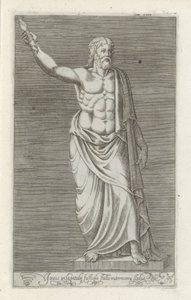 Skulptur von Jupiter (Jovis in Capitolij fastigio statis marmorea statue) (Antiquarum statuarum urbis Romae quae in publicis locis visuntur icones)
