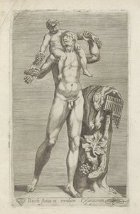 Skulptur des Silenus mit dem jungen Bacchus auf seinen Schultern von Anonymous