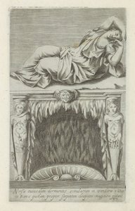 Skulptur der schlafenden Ariadne über einem Kamin von Anonymous