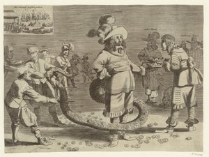 Karikatur von Cromwell als der schreckliche Schwanzmann, 1652 von Anonymous