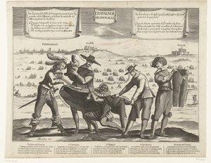 Karikatur der Spanier nach dem Verlust von Breda, Thionville, Perpignan, Portugal und Katalonien, 1643 von Anonymous