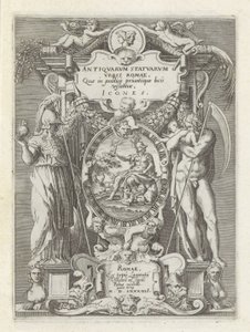 Titelblatt mit Roma, Minerva und Saturn (Antike Skulpturen in Rom) von Anonymous
