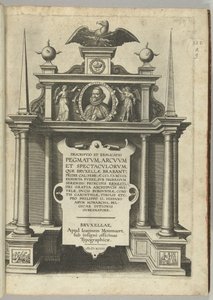 Titelblatt für die Beschreibung des Einzugs von Erzherzog Ernst als Gouverneur der Niederlande in Brüssel, 1594 von Anonymous