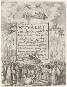 Titelblatt für das Pamphlet Wtvaert vande Roomsche Transubstantiatie, 1612 von Anonymous