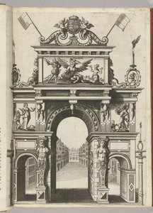 Triumphbogen mit Ernst, der Belgica vor Discordia rettet, 1594 von Anonymous