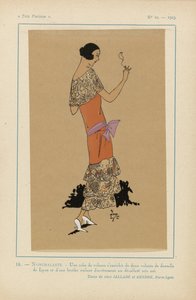 Très Parisien, 1923, Nr. 10: 16.- NONCHALANCE. - Ein Samtkleid