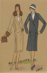Très Parisien, 1928, Nr. 6: Kreationen BEER / 2.- MONDAINE - Eleganter Mantel... von Anonymous