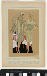 Très Parisien, 1928, Nr. 8 : Kreationen LUCIEN LELONG / 6. - TEA-ROOM... von Anonymous