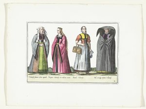 Vier Frauen in deutscher Mode, ca. 1580 von Anonymous