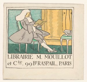 Visitenkarte der Buchhandlung M. Mouillot et cie in Paris von Anonymous